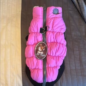 Super cute Pink Puffer dog Vest - runs small